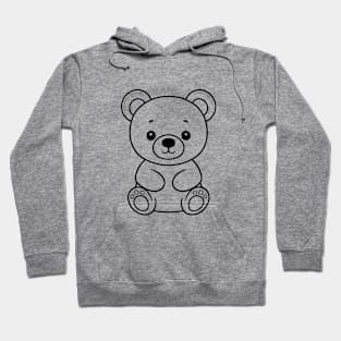 Cute Baby Bear Animal Outline Hoodie